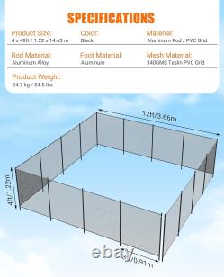 4ft X 12/48/72/108ft Swimming Pool Fences for Inground Pools Safety PVC Mesh DIY