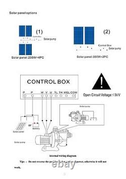 500W DC Solar Pump In-Ground Swimming Pool Pump Clean Spa Brushless Motor 66GPM