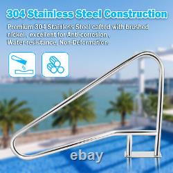 54x36 Inground Swimming Pool Hand Rail 304 Stainless Steel Pool Rail Ladder