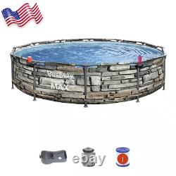 56817E 12 Ft. X 30 In. Steel Pro Max round above Ground Swimming Pool with Pump