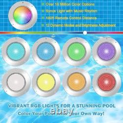 60W 10 Inch RGB LED Inground Swimming Pool Light 100FT Cord App Remote Control