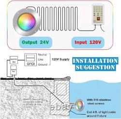60W 10 Inch RGB LED Inground Swimming Pool Light 100FT Cord App Remote Control