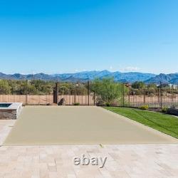 8-24ft Beige Inground Pool Cover Rectangle Safety Garden Swimming Pool Cover