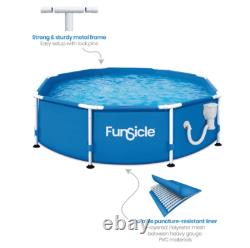 8' x 30 Outdoor Round Frame Above Ground Swimming Pool Set, Blue