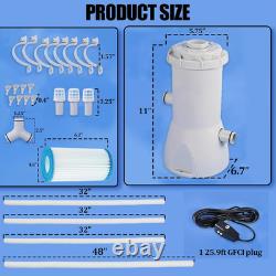 800 GPH Pool Filter Pump for above Ground Pools, Powerful Circulation System wit