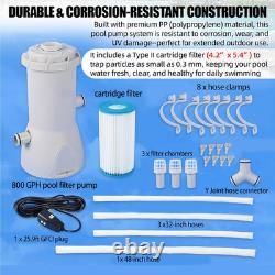 800 GPH Pool Filter Pump for above Ground Pools, Powerful Circulation System wit