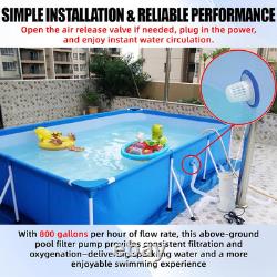 800 GPH Pool Filter Pump for above Ground Pools, Powerful Circulation System wit