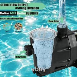 8880GPH 2.5HP Swimming Pool Pump In/Above Ground with Motor Strainer Basket