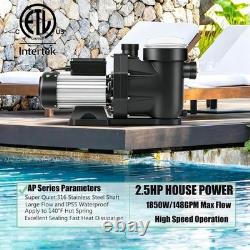 8880GPH 2.5HP Swimming Pool Pump In/Above Ground with Motor Strainer Basket