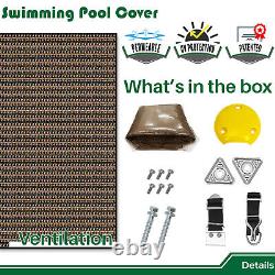 8FT Inground Swimming Pool Cover Rectangle Winter Pool Cover Safety Heavy Duty