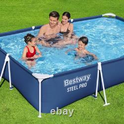 9.8 Ft. X 6.6 Ft. Rectangular 26 In. Metal Frame above Ground Swimming Pool Set