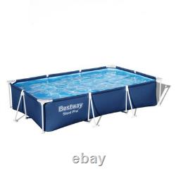 9.8 Ft. X 6.6 Ft. Rectangular 26 In. Metal Frame above Ground Swimming Pool Set