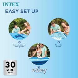 9.8 Ft x 29.5 In Rectangular Soft-Sided Frame Above Ground Backyard Swimming Poo