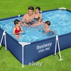 9.8 ft. X 6.6 ft. Rectangular 26 in. Metal Frame Above Ground Swimming Pool Set