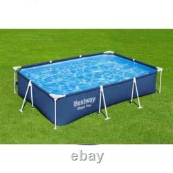 9.8 ft. X 6.6 ft. Rectangular 26 in. Metal Frame Above Ground Swimming Pool Set