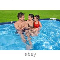 9.8 ft. X 6.6 ft. Rectangular 26 in. Metal Frame Above Ground Swimming Pool Set