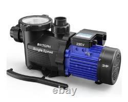 AQUASTRONG 2 HP In/Above Ground Single Speed Pool Pump, 115V, 8917GPH, High Flow