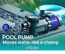 AQUASTRONG 2 HP In/Above Ground Single Speed Pool Pump, 115V, 8917GPH, High Flow