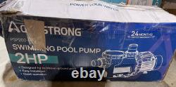 AQUASTRONG 2 HP In/Above Ground Single Speed Pool Pump, 115V, 8917GPH, High Flow