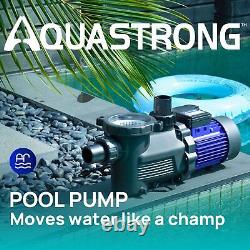 AQUASTRONG In/Above Ground Pool Pump 1.5 HP Single Speed 115V with High Flow