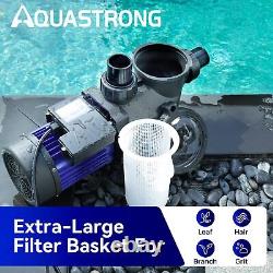 AQUASTRONG In/Above Ground Pool Pump 1.5 HP Single Speed 115V with High Flow