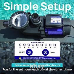 AQUASTRONG In/Above Ground Pool Pump 3 HP with Timer 220V with High Flow 8917