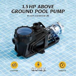 AQUOWARD 1.5 HP Swimming Pool Pump 115-230 V Dual Voltage In/Above Ground Pool