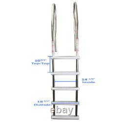 Above Ground Stainless Steel In-Pool Swimming Pool Ladder Choose Step Material