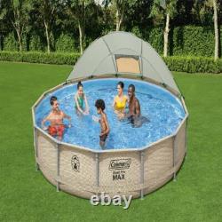 Above Ground Swimming Pool Set with Canopy Durable Pool Frame 13' X 33 Round