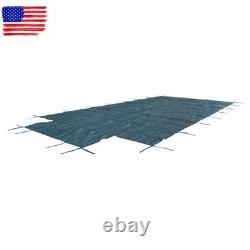 Above Inground Swimming Pool Heavy Safety Cover 20×38FT With 4×8FT Right Step