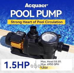 Acquaer SWP150A-4 2 HP, 7860 GPH 115V Above Ground Inground Swimming Pool Pump