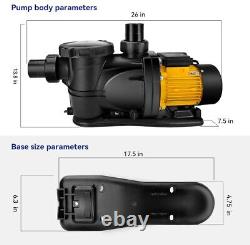 Acquaer SWP150A-4 2 HP, 7860 GPH 115V Above Ground Inground Swimming Pool Pump