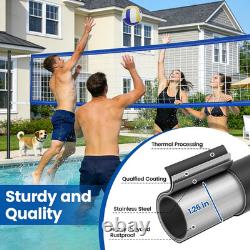 Adjustable Pool Volleyball Net for Inground Pools 16-22FT with Steel Poles