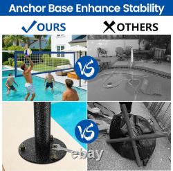 Adjustable Pool Volleyball Net for Inground Pools 16-22FT with Steel Poles
