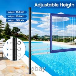 Adjustable Pool Volleyball Net for Inground Pools 16-22FT with Steel Poles