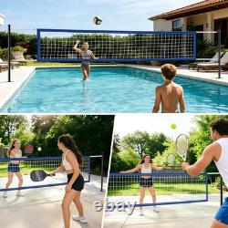 Adjustable Pool Volleyball Net for Inground Pools 16-22FT with Steel Poles