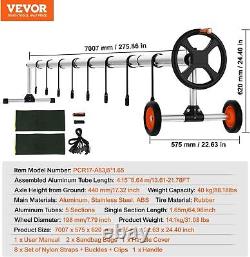 Aluminum Pool Cover Reel for Inground Swimming Pool. Solar Cover Reel 22 ft