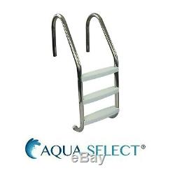 Aqua Select 3-Step Stainless Steel Swimming Pool Ladder For In-Ground Pools