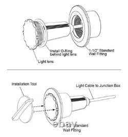AquaChrome 1.5 Inch Pool Light for Inground Pool with 150 Foot Cord