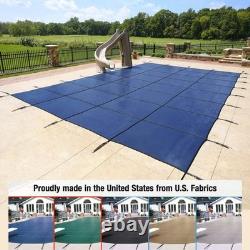 Aquamaster Solid with Drain Rectangle In-Ground Swimming Pool Safety Cover