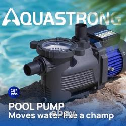 Aquastrong 1HP Pool Pump Inground Above Ground Swimming Pool Motor 4945 GPH 1.5