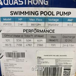 Aquastrong PSP200 2HP 5186GPH In/Above Ground Dual Speed Swimming Pool Pump