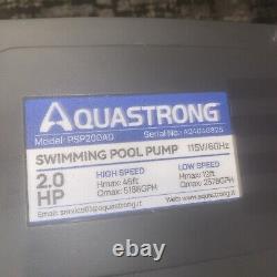 Aquastrong PSP200AD 2HP 5186GPH In/Above Ground Dual Speed Swimming Pool Pump