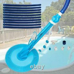 Auto Swimming Pool Cleaner Inground & Above Ground with 10pcs Durable Hose Blue