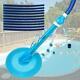 Auto Swimming Pool Cleaner Inground & Above Ground With 10pcs Durable Hose Blue