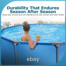 Avenli 12 x 30 Round Metal Frame Above Ground Pool Blue 1617 Gallons