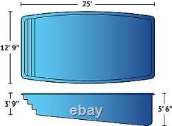 BRAND NEW! Medium Rectangle Fiberglass Swimming Pool 25' X 12'9