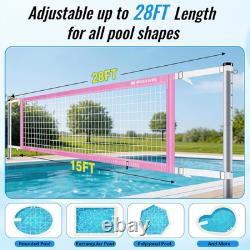 Base Free Swimming Pool Volleyball Net Set for Inground/Above Ground Pools