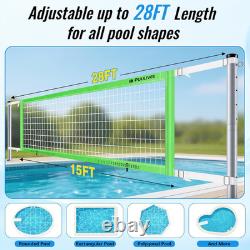 Base Free Swimming Pool Volleyball Net Set for Inground/Above Ground Pools