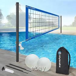 Base Free Swimming Pool Volleyball Net Set for Inground Pools 3-Height Adjusta
